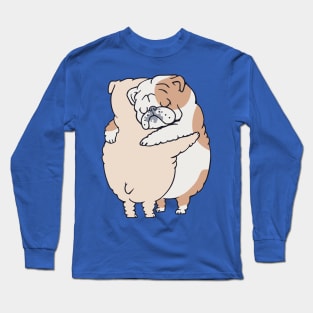 English Bulldog Hugs Long Sleeve T-Shirt